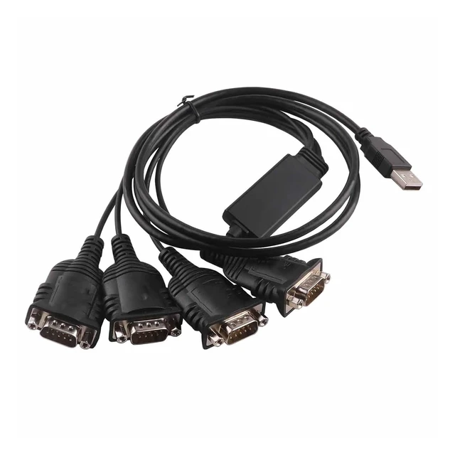 Alt view image 4 of 6 - USB To DB9 Male RS232 RS 232 4 Ports Adapters Connector Converter Cable