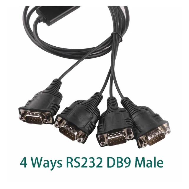 Alt view image 5 of 6 - USB To DB9 Male RS232 RS 232 4 Ports Adapters Connector Converter Cable