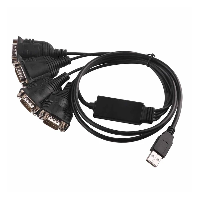 Alt view image 2 of 6 - USB To DB9 Male RS232 RS 232 4 Ports Adapters Connector Converter Cable