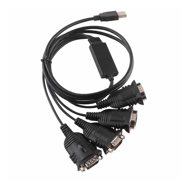 Alt view image 6 of 6 - USB To DB9 Male RS232 RS 232 4 Ports Adapters Connector Converter Cable