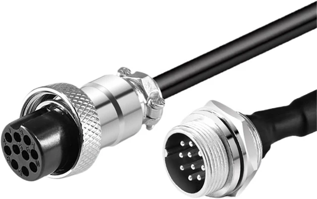 Alt view image 2 of 5 - Waterproof M16 Electrical Connector 2 3 4 5 6 7 8 9 10 Pin 2m Extension Cable Air Male Female Socket Wire Adapter(Ivory)