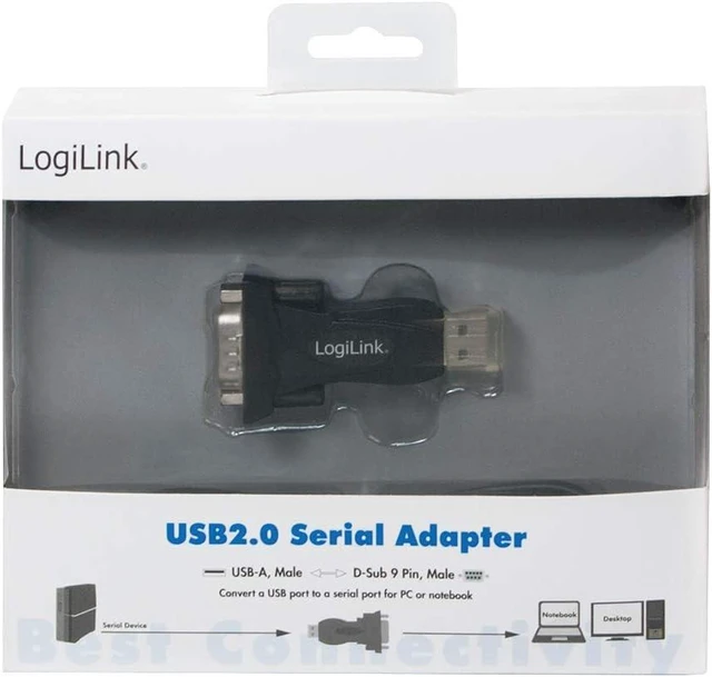 Alt view image 2 of 3 - Logilink USB 2.0 Male A to Serial Male Adapter