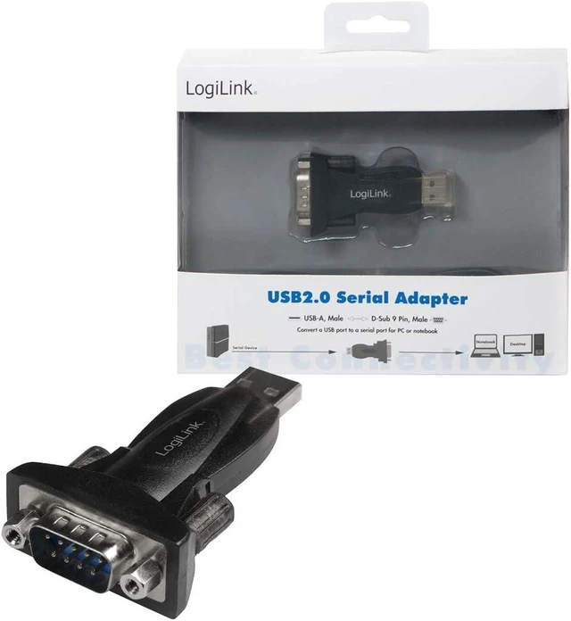 Alt view image 3 of 3 - Logilink USB 2.0 Male A to Serial Male Adapter
