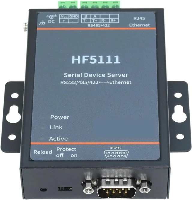 Alt view image 3 of 6 - HF5111 Industrial Modbus Serial RS232 RS485 RS422 to Ethernet