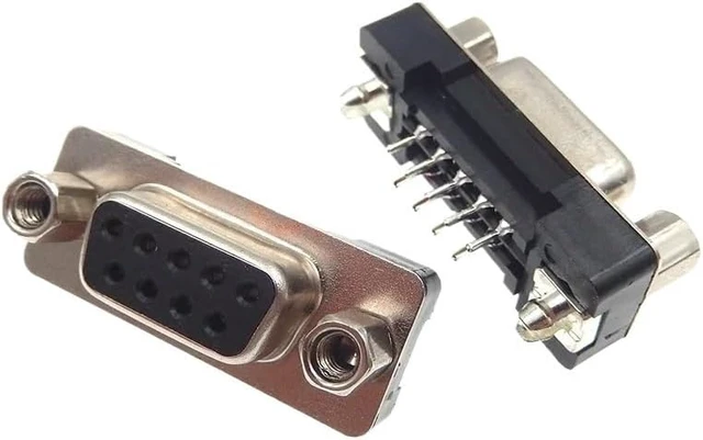Alt view image 3 of 3 - 2Pcs DP9 Imported D-Sub Vertical Female Block DB9 Connector DR Head 2 Rows 9P Serial Port with Screw Post