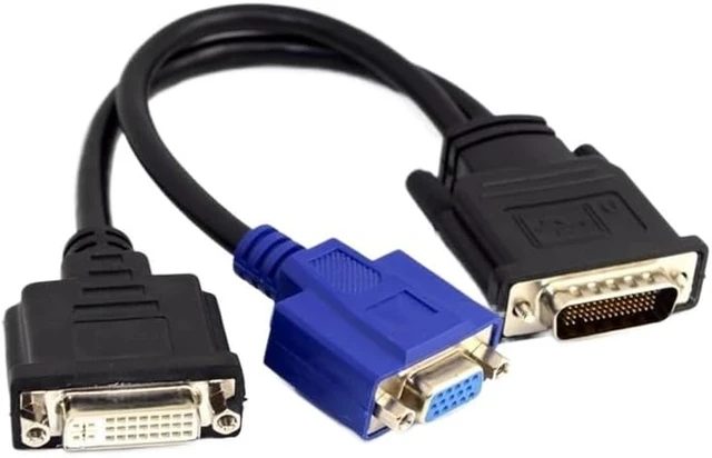 Alt view image 3 of 4 - DMS-59 Male to DVI 24+5 Female VGA RG 15pin Female Splitter Extension Cable 15cm