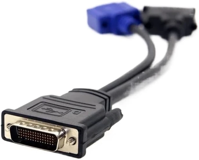 Alt view image 2 of 4 - DMS-59 Male to DVI 24+5 Female VGA RG 15pin Female Splitter Extension Cable 15cm