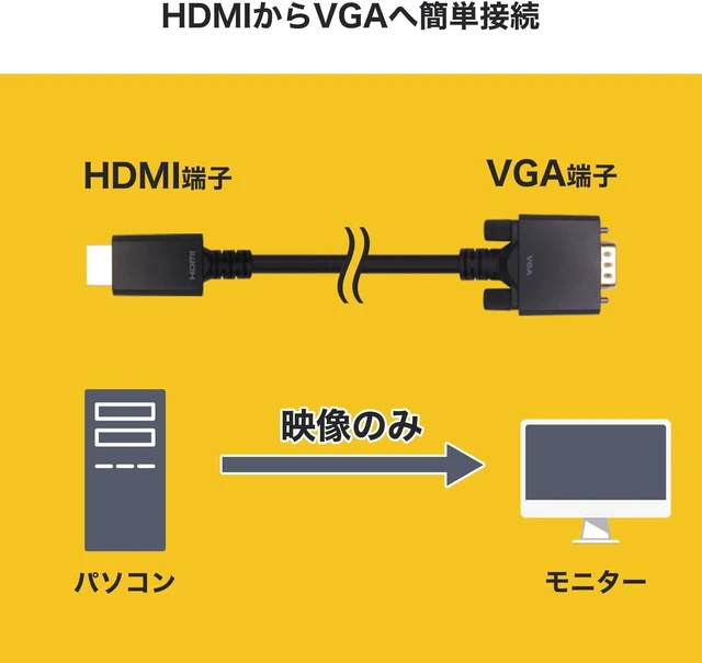 Alt view image 4 of 7 - (HORIC) HAVG100-712BB 10m HDMI to VGA Converter Cable