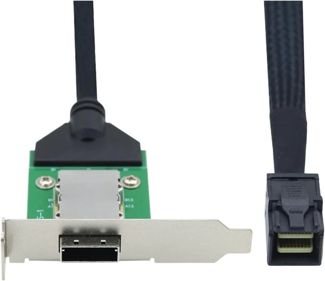 Main image of S*A*S HD SFF-8088 26P PCBA Female Adapter with Low Profile Bracket to S*A*S SFF-8643 12Gbps External 100-Ohm