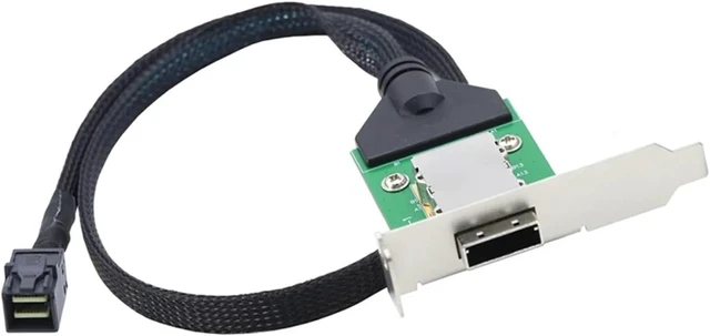 Alt view image 3 of 5 - S*A*S HD SFF-8088 26P PCBA Female Adapter with Low Profile Bracket to S*A*S SFF-8643 12Gbps External 100-Ohm