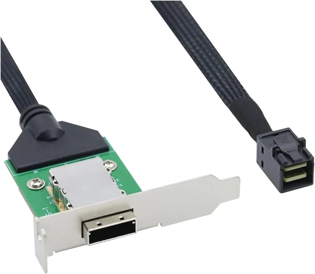 Alt view image 2 of 5 - S*A*S HD SFF-8088 26P PCBA Female Adapter with Low Profile Bracket to S*A*S SFF-8643 12Gbps External 100-Ohm