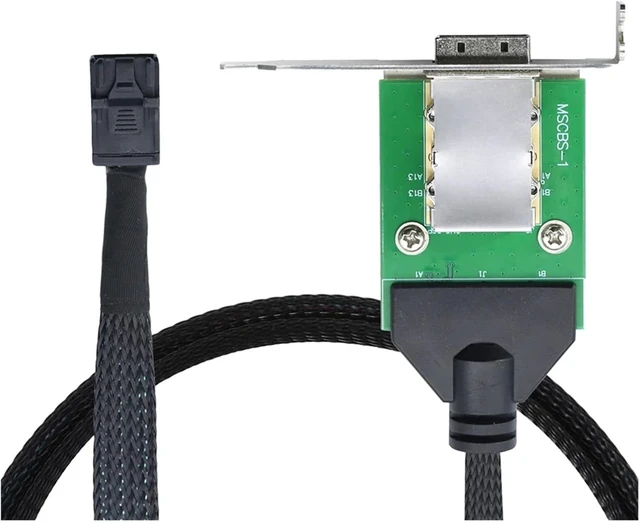 Alt view image 5 of 5 - S*A*S HD SFF-8088 26P PCBA Female Adapter with Low Profile Bracket to S*A*S SFF-8643 12Gbps External 100-Ohm