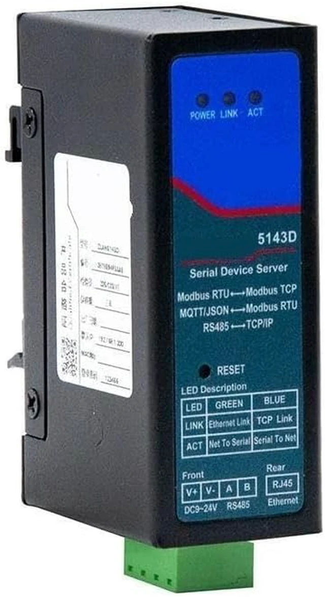 Alt view image 4 of 5 - ZLAN5143D Small Size Din Rail Mounted Modbus RTU Ethernet
