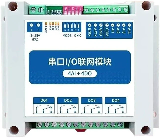 Main image of RS485 ModBus RTU I/O Network Modules with Serial Port MA01-XACX0440 for 4AI+ADO 4 Switch Output Watchdog
