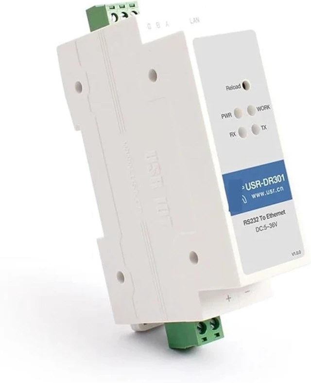 Alt view image 7 of 7 - Industrial Din Rail RS232 Serial to Ethernet Converter USR-DR301