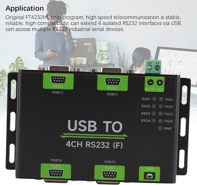 Alt view image 2 of 7 - Kadimendium Industrial Grade Isolated USB to RS232 Converter High Speed RS232 Interface for Telecommunication - Aluminium Alloy 1 Unit