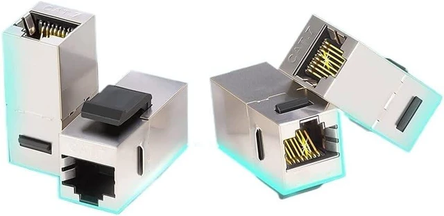 Alt view image 6 of 6 - CAT7 CAT6A CAT6 RJ45 Inline Coupler, Shielded Straight-Through LAN Ethernet Module Adapter(12pcs,Alloy CAT7)