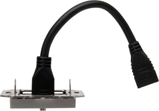 Alt view image 3 of 7 - Kopp 495147008 HK07 HDMI Junction Box with Cover and with Cable and Breakout Cable 0.2 m, Colour: Steel-Coloured