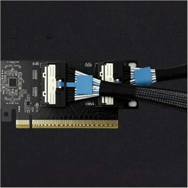 Alt view image 2 of 5 - L22A-Pcie 5.0 X16 to Dual -8I Extension Cable