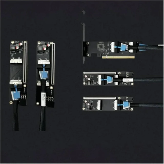 Alt view image 4 of 5 - L22A-Pcie 5.0 X16 to Dual -8I Extension Cable