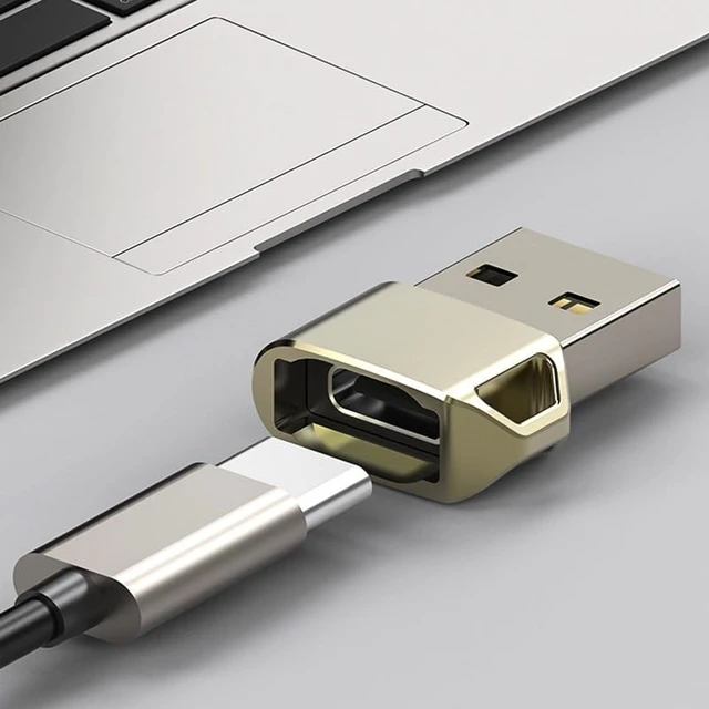 Alt view image 3 of 6 - Zinc Alloy Revolution TYPEC Female Charger PD Adapter Data Cable Converter