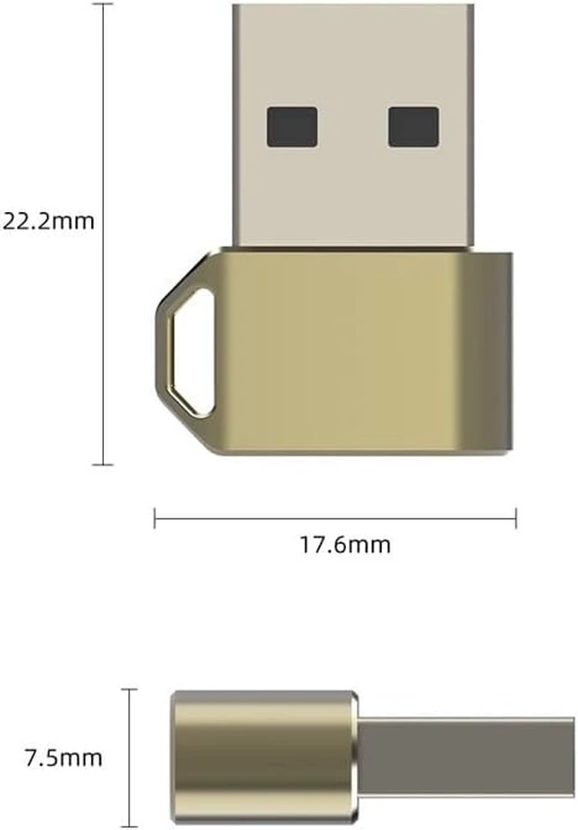 Alt view image 6 of 6 - Zinc Alloy Revolution TYPEC Female Charger PD Adapter Data Cable Converter
