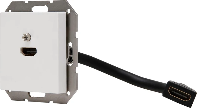 Main image of Kopp 495132006 HK07 HDMI Junction Box with Cover and with Cable Breakout 0.2 m, Colour: Arctic White Matt
