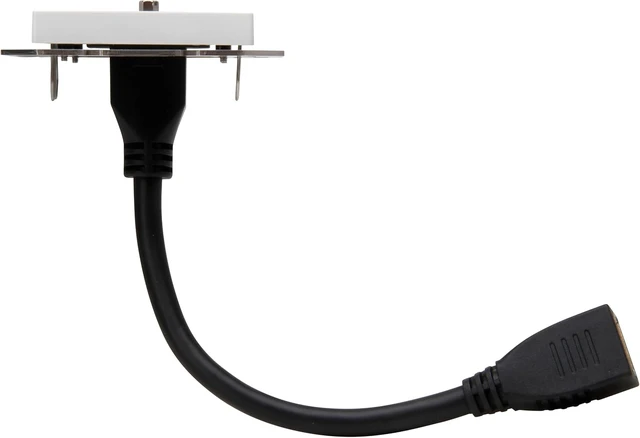Alt view image 3 of 7 - Kopp 495132006 HK07 HDMI Junction Box with Cover and with Cable Breakout 0.2 m, Colour: Arctic White Matt