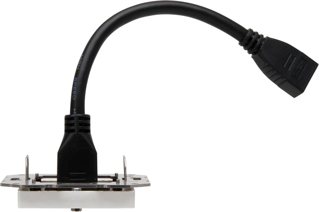 Alt view image 5 of 7 - Kopp 495132006 HK07 HDMI Junction Box with Cover and with Cable Breakout 0.2 m, Colour: Arctic White Matt