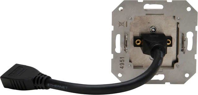 Alt view image 6 of 7 - Kopp 495132006 HK07 HDMI Junction Box with Cover and with Cable Breakout 0.2 m, Colour: Arctic White Matt