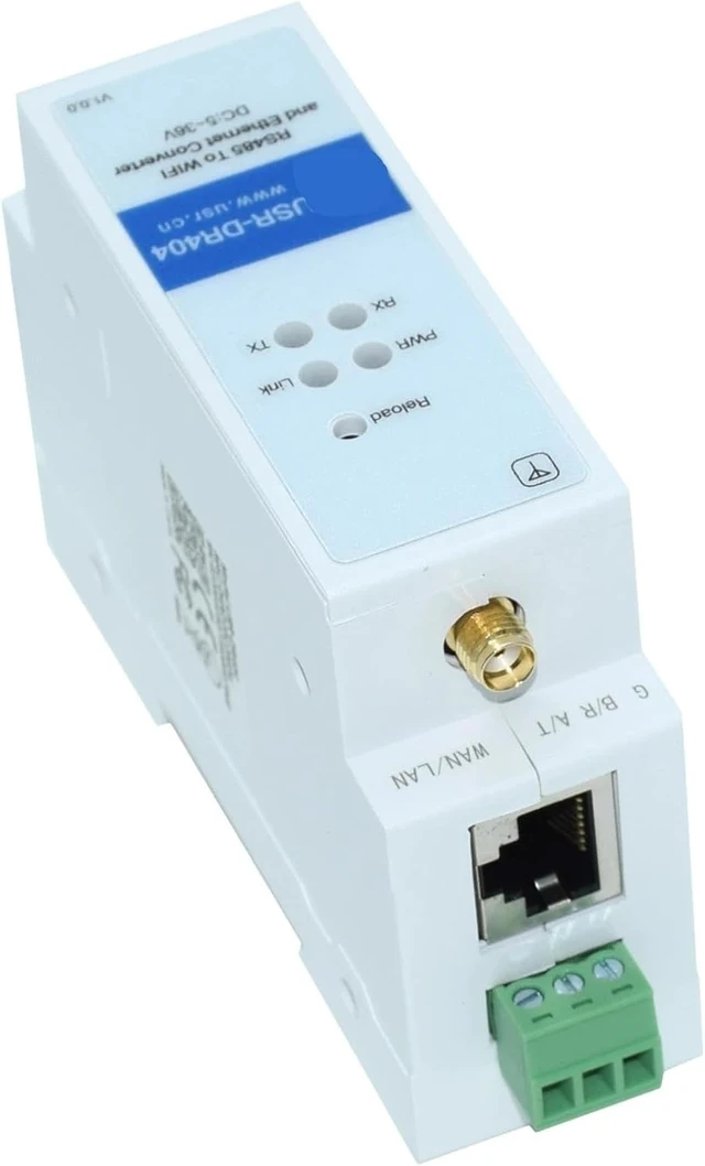 Alt view image 7 of 7 - Serial Port RS485 to Ethernet Server Converter USR-DR404(3m Antenna No Plug)