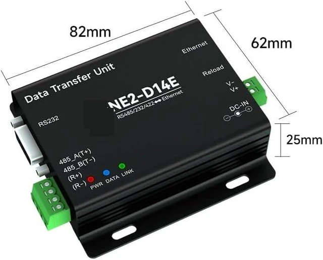 Alt view image 2 of 3 - RS485/RS232/RS422 to Ethernet Serial Server Modbus Gateway POE Power Supply DC8-28V Modbus to RTU MQTT NE2-D14E