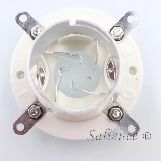 Alt view image 3 of 5 - 10PCS 4PIN Silver Plated Ceramic Vacuum Tube Socket for 300B 2A3 811 211 845 805