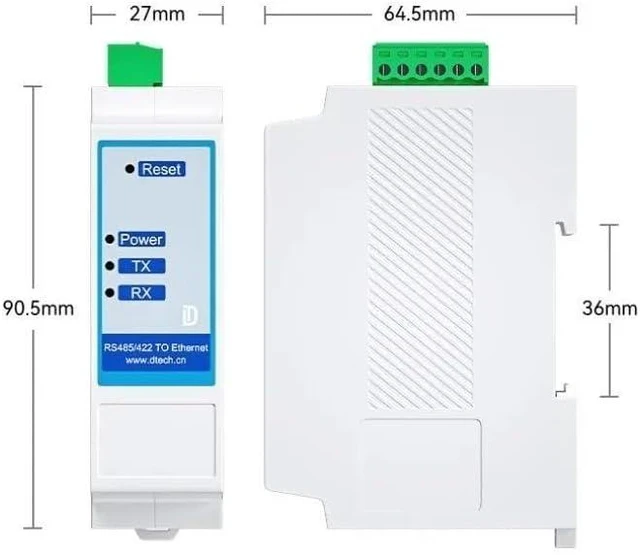 Alt view image 2 of 4 - RS485/422 Serial to TCP/IP Ethernet Signal Serial Device Converter