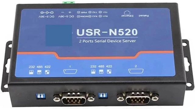 Main image of Industrial USR-N520 Dual Serial Server RS232/485/422 to Ethernet