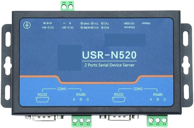 Alt view image 3 of 7 - Industrial USR-N520 Dual Serial Server RS232/485/422 to Ethernet