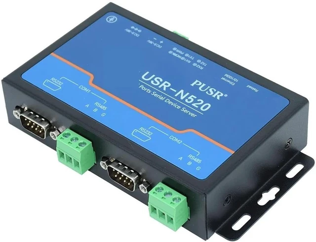 Alt view image 7 of 7 - Industrial USR-N520 Dual Serial Server RS232/485/422 to Ethernet