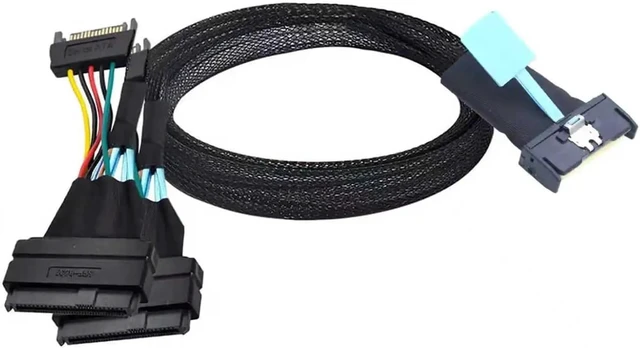 Alt view image 3 of 6 - 8i 74P to Dual 2 X SFF 8639+15P Adapter Cable
