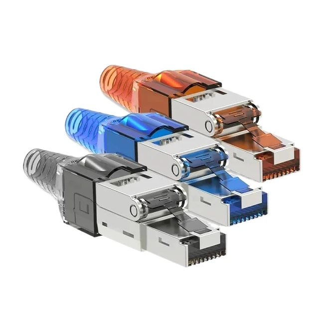 Alt view image 2 of 3 - 1 PCS RJ45 Cat8 Cat7 Cat6a connector for 23AWG SFTP cable(CAT8 10Pcs,Blue)