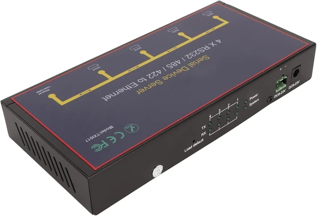 Alt view image 7 of 7 - 4 Port RS232 RS485 RS422 to Ethernet Serial Server Adapter, 10 100Mbps RJ45, Industrial Grade, 100-240V