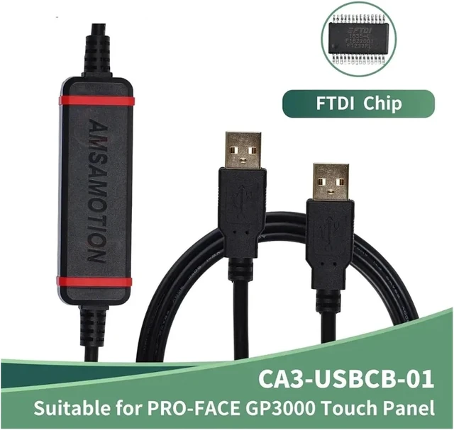 Alt view image 2 of 6 - PLC Programming Cable CA3-USBCB-01 Suitable for PRO-FACE GP3000 ST3000 LT3000 AGP3301 Touch Panel PHMI USB Port Communication Programming Cable(Black CA3-USBCB-01)