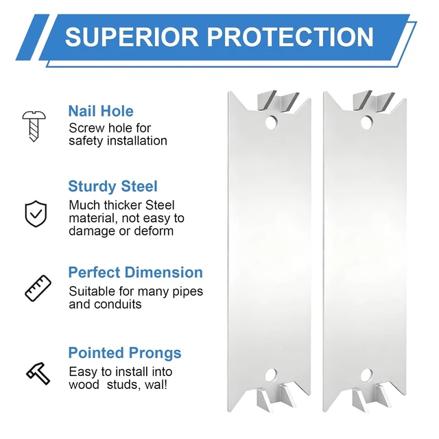 Alt view image 4 of 7 - 6 Inch Nail Plates Protection Shield for Wood Studs, Cable Wire Protector