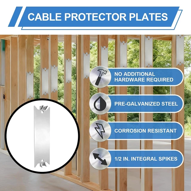 Alt view image 5 of 7 - 6 Inch Nail Plates Protection Shield for Wood Studs, Cable Wire Protector