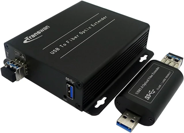 Alt view image 2 of 6 - USB 3.0/2.0/1.1 Over Fiber Extender to Max 250 Meters on 2 Core Single-Mode Fiber with 2 x LC 10 Gbps SFP Module, Supports 5 Gbps Speed, Backward Compatible with USB 2.0/1.1