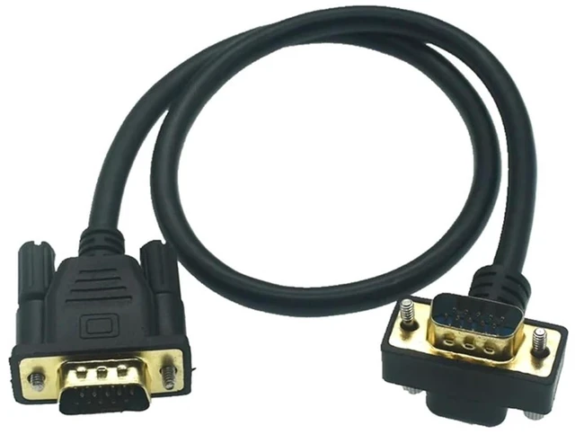 Main image of 10M 5M 3M 0.5M 90° VGA Monitor Right Up & Down Angle Male to Straight Male Adapter Cable for Projector Computer Monitor HDT(Down Angled,0.5m)