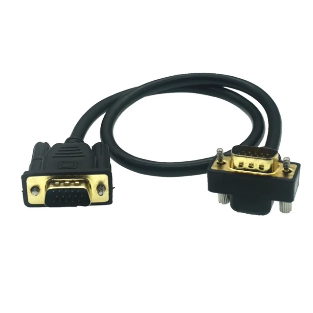 Alt view image 4 of 5 - 10M 5M 3M 0.5M 90° VGA Monitor Right Up & Down Angle Male to Straight Male Adapter Cable for Projector Computer Monitor HDT(Down Angled,0.5m)