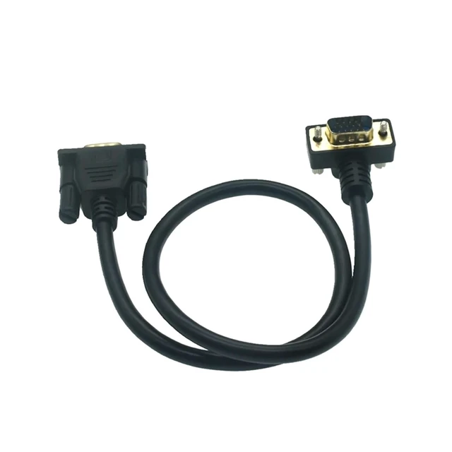Alt view image 5 of 5 - 10M 5M 3M 0.5M 90° VGA Monitor Right Up & Down Angle Male to Straight Male Adapter Cable for Projector Computer Monitor HDT(Down Angled,0.5m)