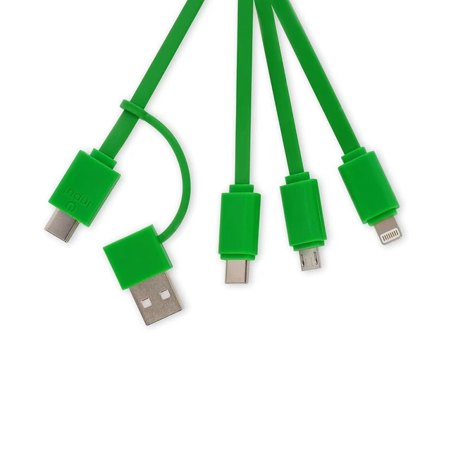 Alt view image 2 of 3 - Legami - Avocado Theme Multiple Link Up Charging Cable with Keychain, 4 USB Charging Cables, Type-C, Micro-USB, Lightning, with USB Type C Adapter, TPE Coated Cable