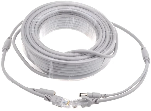 Main image of 5M/10M/15M/20M/30M Optional Gray CAT5/CAT-5e Ethernet Cable RJ45 + DC Power CCTV Network LAN Cable for System IP Cameras(5M)