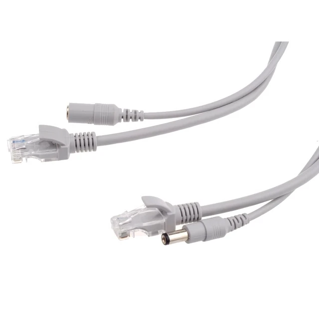 Alt view image 2 of 5 - 5M/10M/15M/20M/30M Optional Gray CAT5/CAT-5e Ethernet Cable RJ45 + DC Power CCTV Network LAN Cable for System IP Cameras(5M)